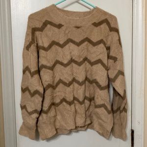 Fate Christine Zig Zag Fuzzy Sweater XL NWT